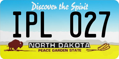 ND license plate IPL027