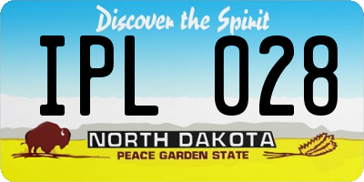 ND license plate IPL028