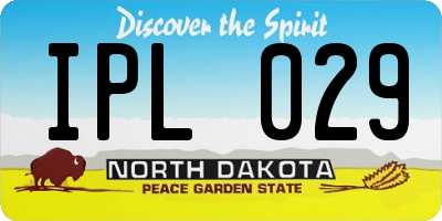 ND license plate IPL029