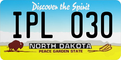 ND license plate IPL030