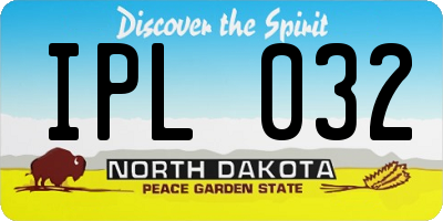 ND license plate IPL032