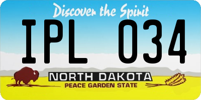 ND license plate IPL034