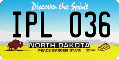 ND license plate IPL036