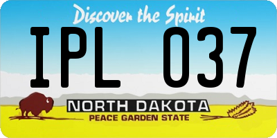 ND license plate IPL037