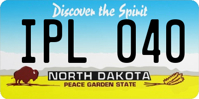 ND license plate IPL040