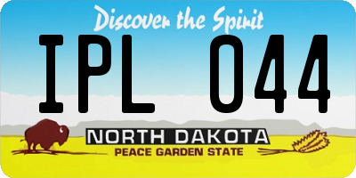 ND license plate IPL044
