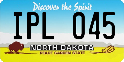 ND license plate IPL045