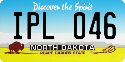 ND license plate IPL046