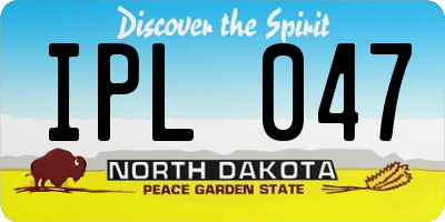 ND license plate IPL047