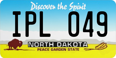 ND license plate IPL049