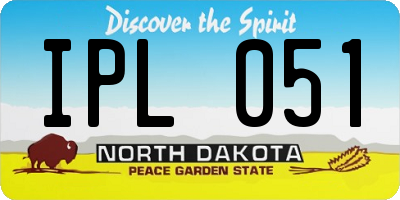 ND license plate IPL051