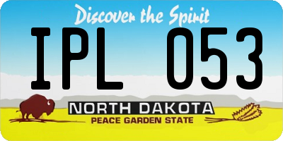 ND license plate IPL053