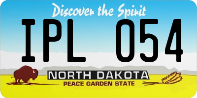 ND license plate IPL054