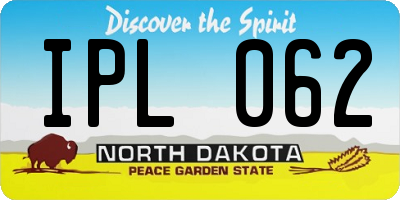 ND license plate IPL062