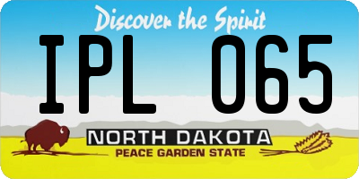 ND license plate IPL065