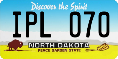 ND license plate IPL070
