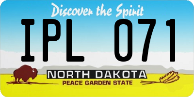 ND license plate IPL071