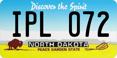 ND license plate IPL072