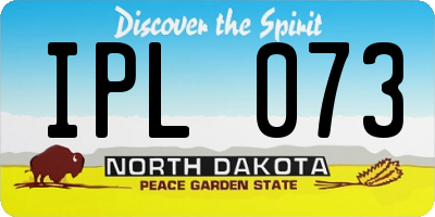 ND license plate IPL073