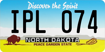 ND license plate IPL074