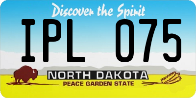 ND license plate IPL075