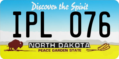 ND license plate IPL076