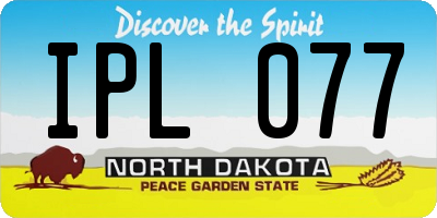 ND license plate IPL077