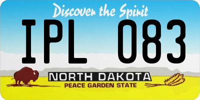 ND license plate IPL083