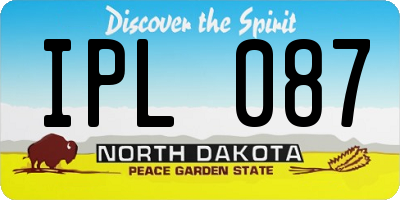 ND license plate IPL087
