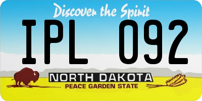 ND license plate IPL092