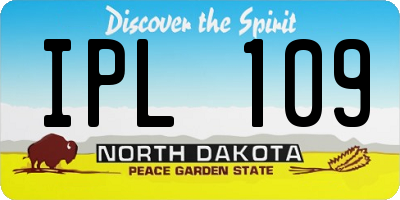 ND license plate IPL109