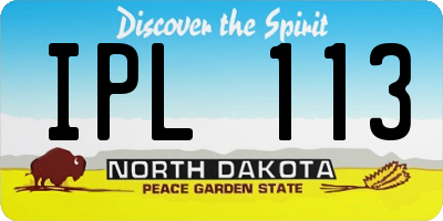 ND license plate IPL113