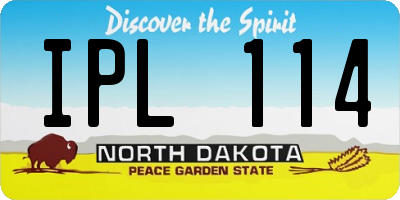 ND license plate IPL114