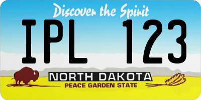 ND license plate IPL123