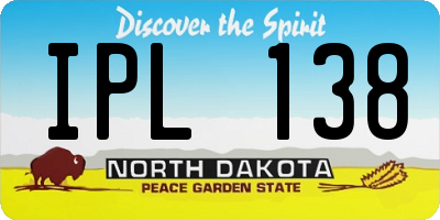 ND license plate IPL138