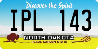 ND license plate IPL143