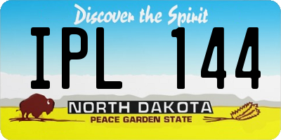 ND license plate IPL144