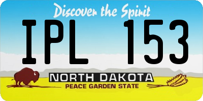 ND license plate IPL153