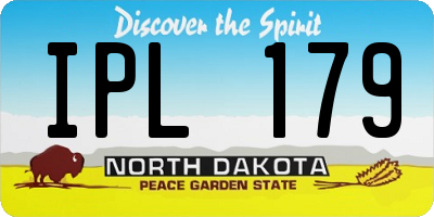 ND license plate IPL179