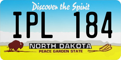 ND license plate IPL184