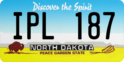 ND license plate IPL187