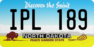 ND license plate IPL189