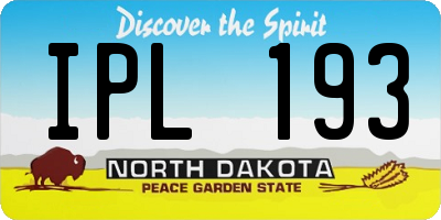 ND license plate IPL193