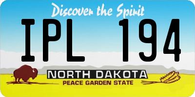 ND license plate IPL194
