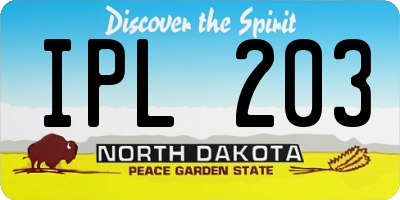 ND license plate IPL203