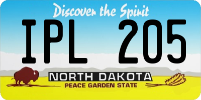 ND license plate IPL205
