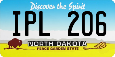 ND license plate IPL206