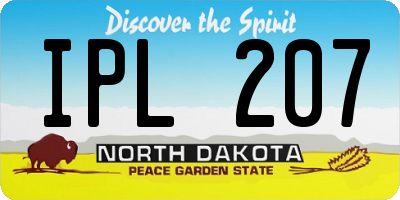 ND license plate IPL207