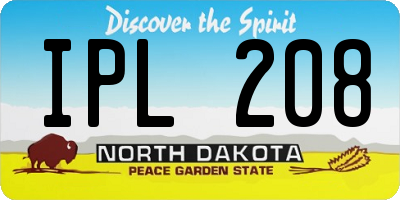 ND license plate IPL208