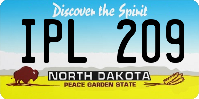 ND license plate IPL209